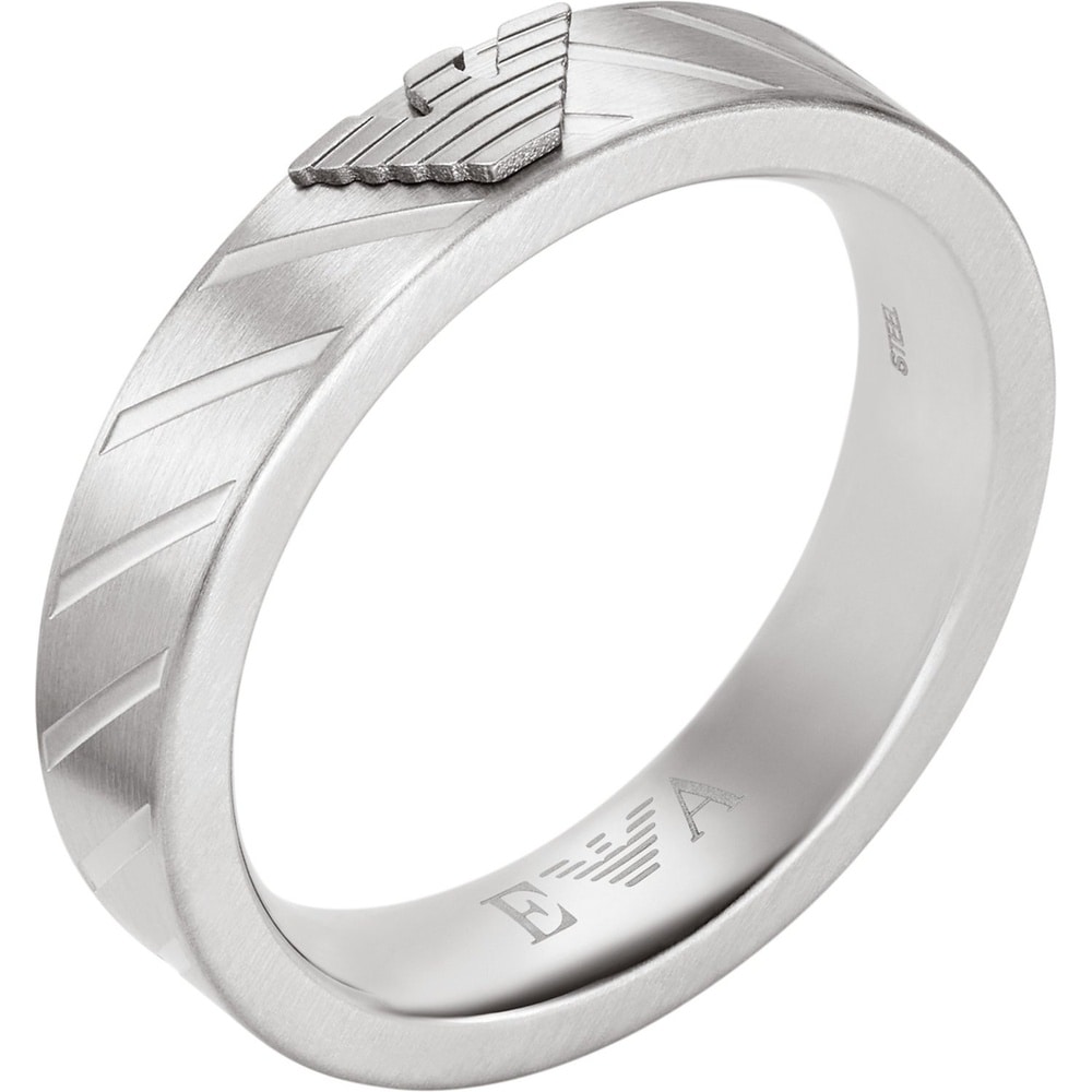 Emporio Armani Bague pour hommes Acier inoxydable argent Bague