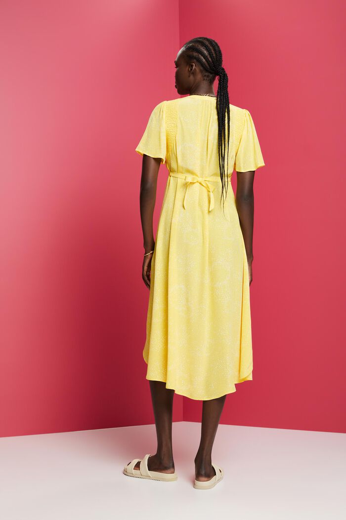 Bedrucktes Midikleid mit Bindedetail hinten