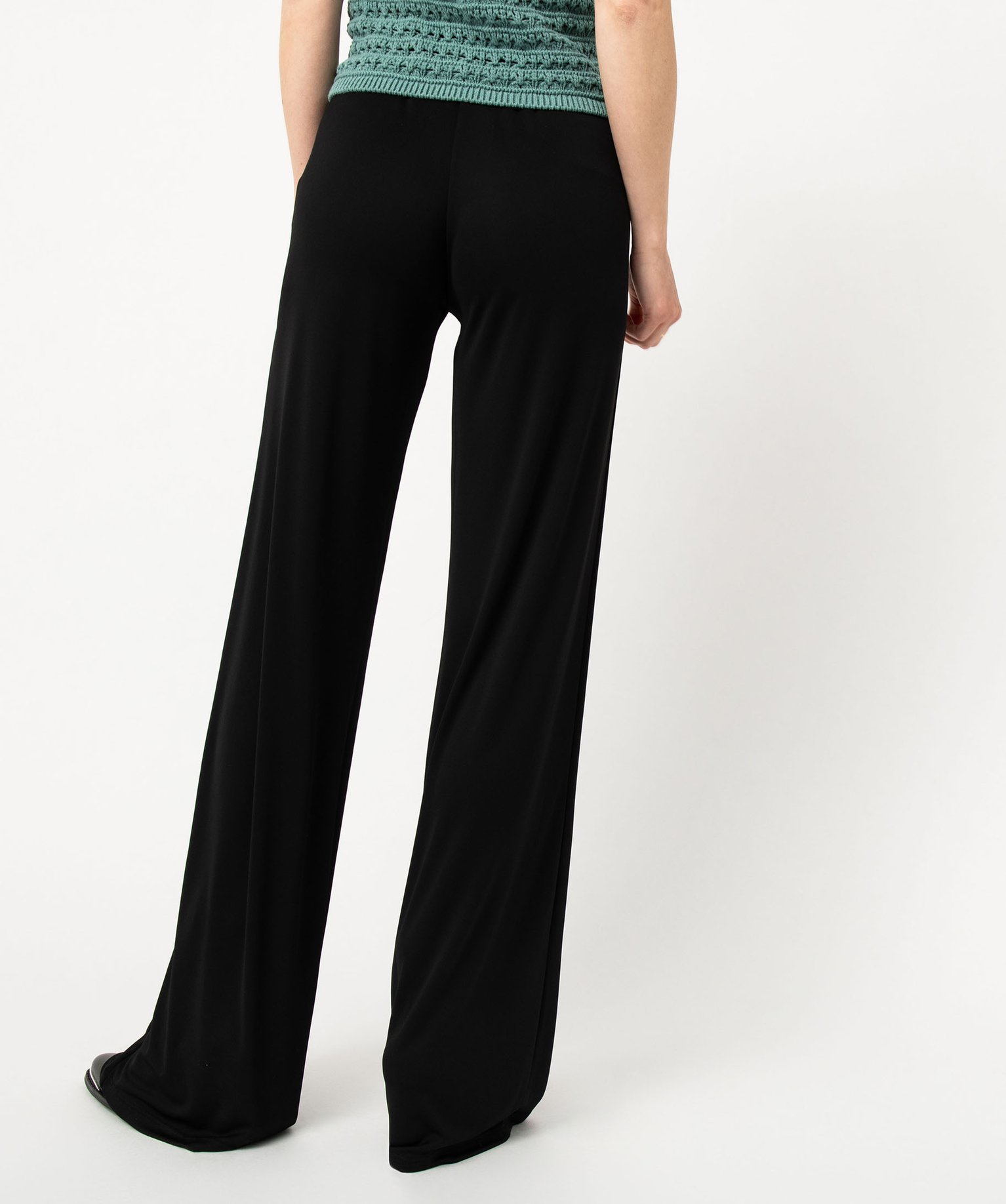Pantalon en maille fluide extensible femme noir | GEMO