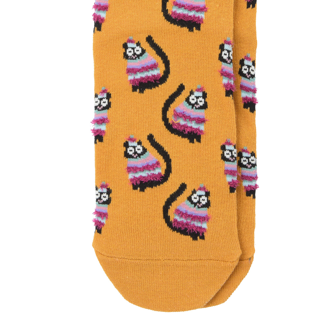 1 Paar Damen Socken mit Katzen-Motiv