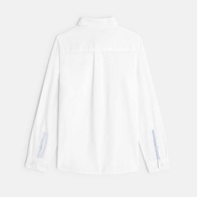 Chemise unie en lin blanche garçon