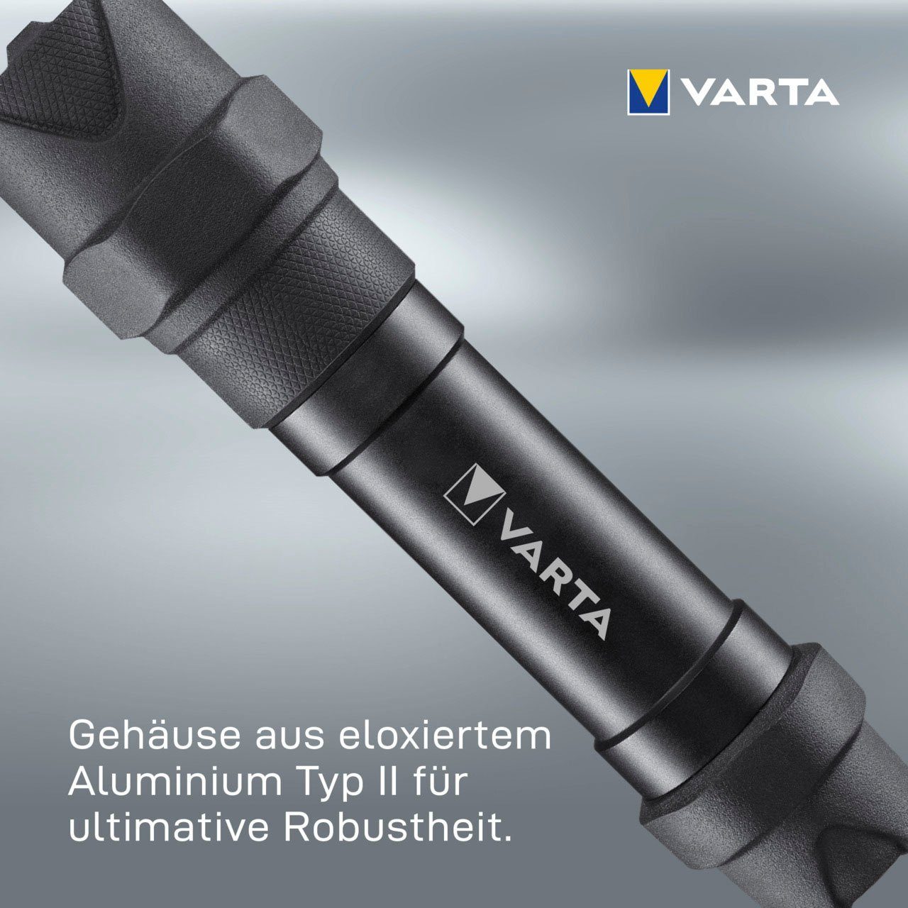 VARTA Taschenlampe Indestructible F30 Pro 6 Watt LED, wasser- und staubdicht, stoßabsorbierend, eloxiertes Aluminium Gehäuse