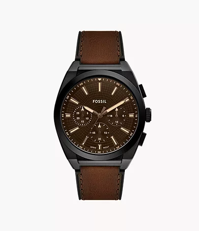 Fossil Uhr Chronograph Everett Leder braun