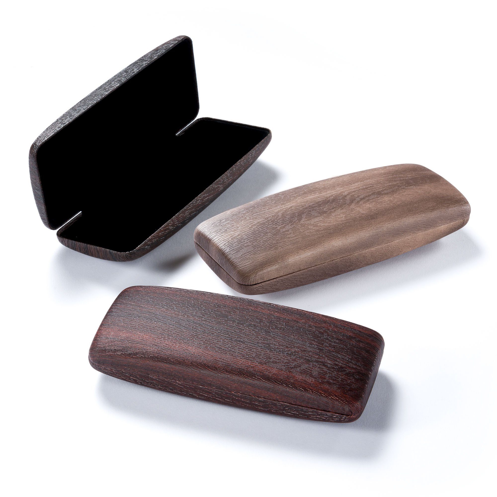 FEFI Brillenetui in Holz-Optik (Hardcase), inklusive Mikrofasertuch
