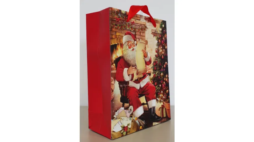 Geschenktüte Santa + Post mittel 23x18x10cm