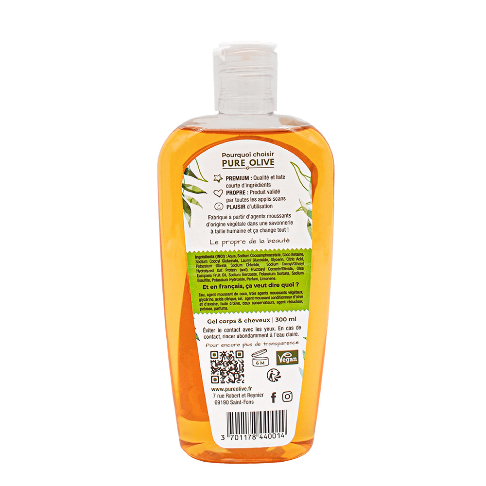 pure olive Gel corps et cheveux parfum menthe Gel corps et cheveux