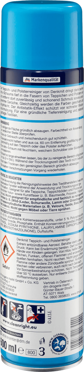 Teppich & Polsterreiniger mit Aktivschaum, 600 ml