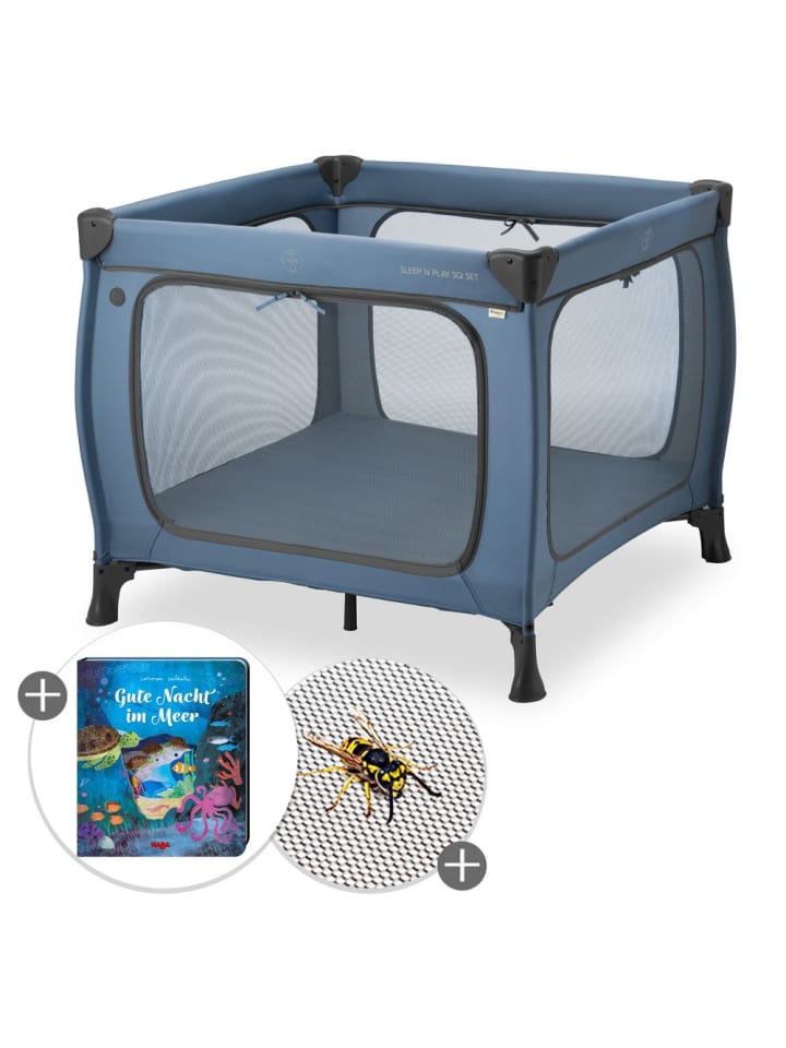 Hauck Reisebett & Laufgitter Sleep N Play SQ Set in blau günstig kaufen onesize