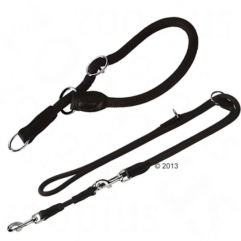 Sparset HUNTER Hundeleine + Halsband Freestyle, schwarz | bitiba