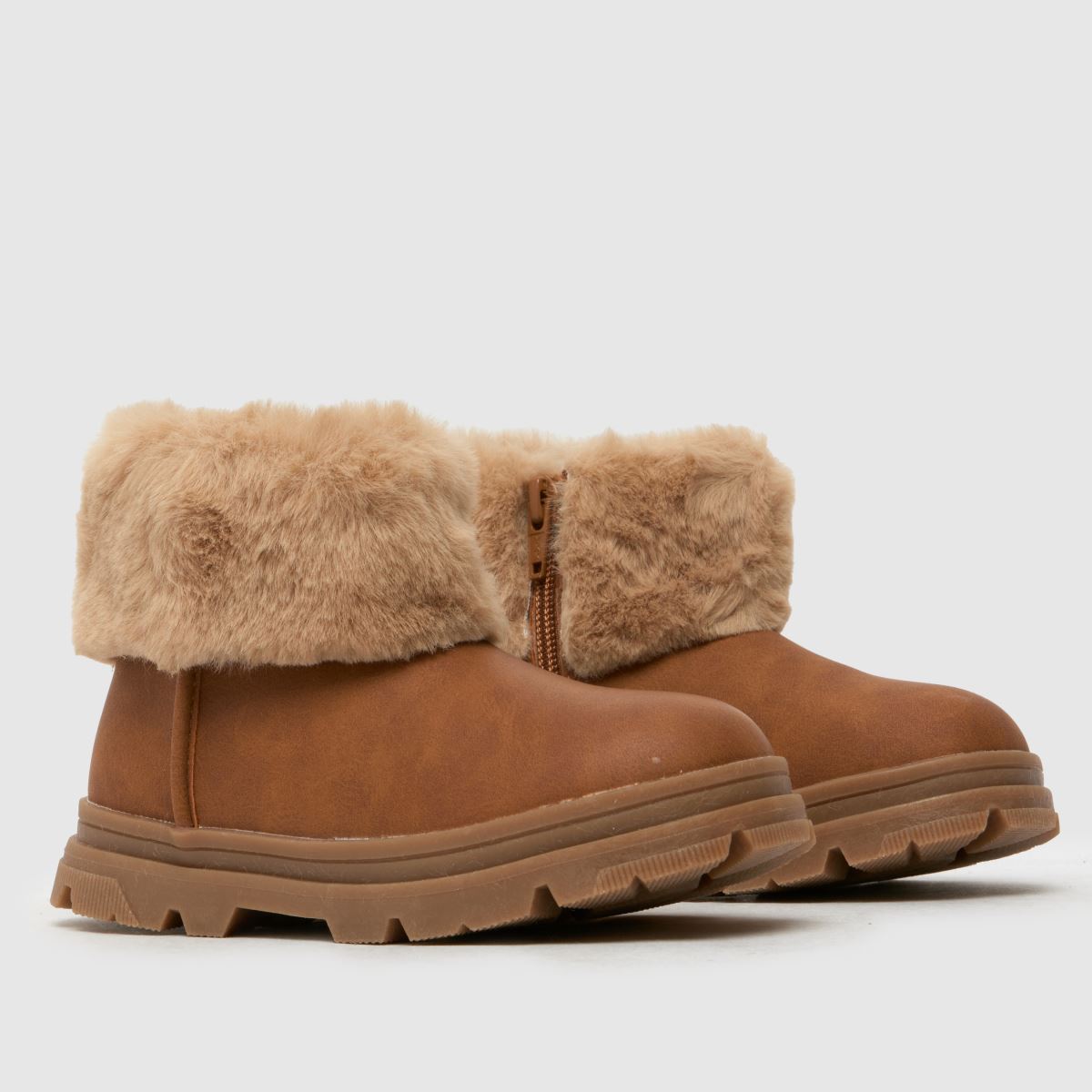 Schuh bruna körsbärspälsstövlar för flickor
