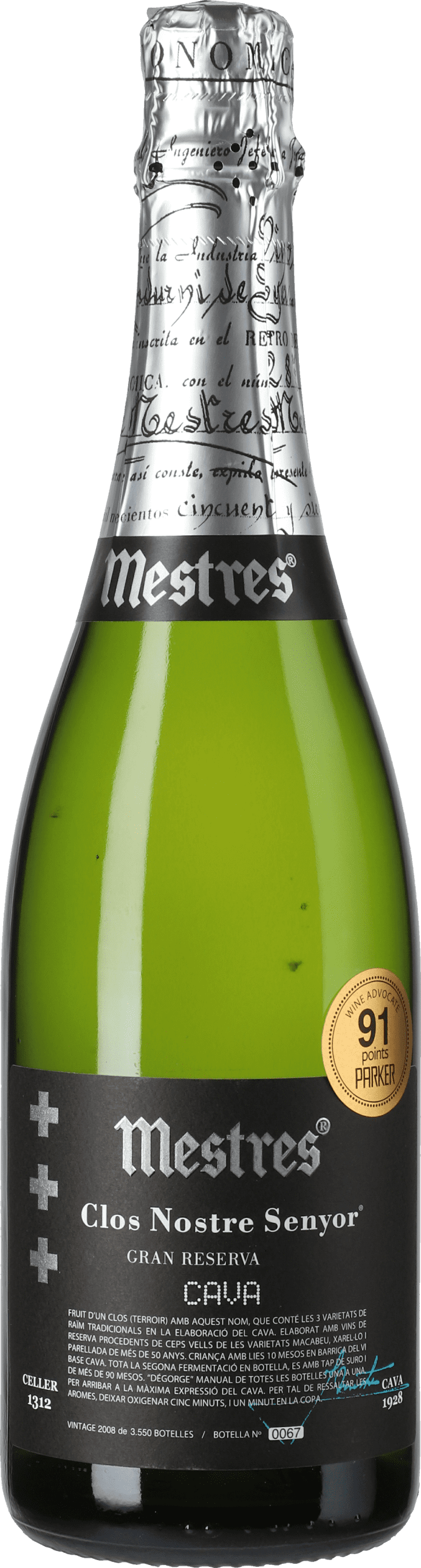 Mestres: Cava Clos Nostre Senyor Gran Reserva Premium Brut Nature 2010