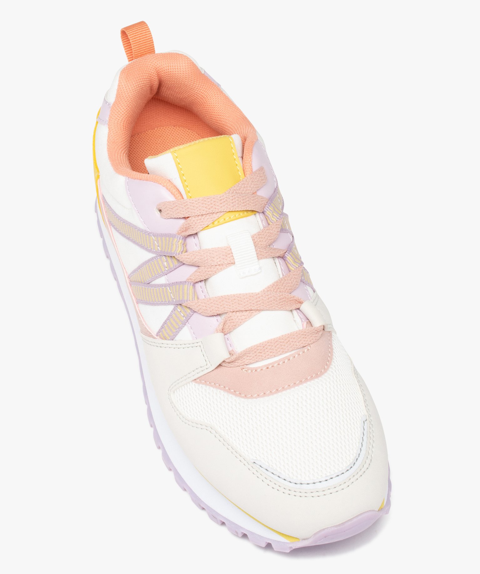 Baskets femme running multicolores à semelle crantée violet | GEMO