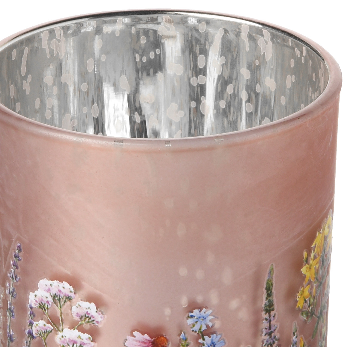 Windlicht mit Blumen-Motiv