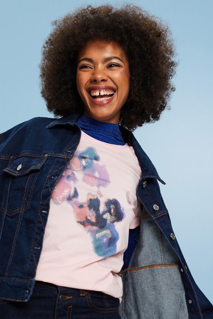 Jersey-T-Shirt mit Print vorne