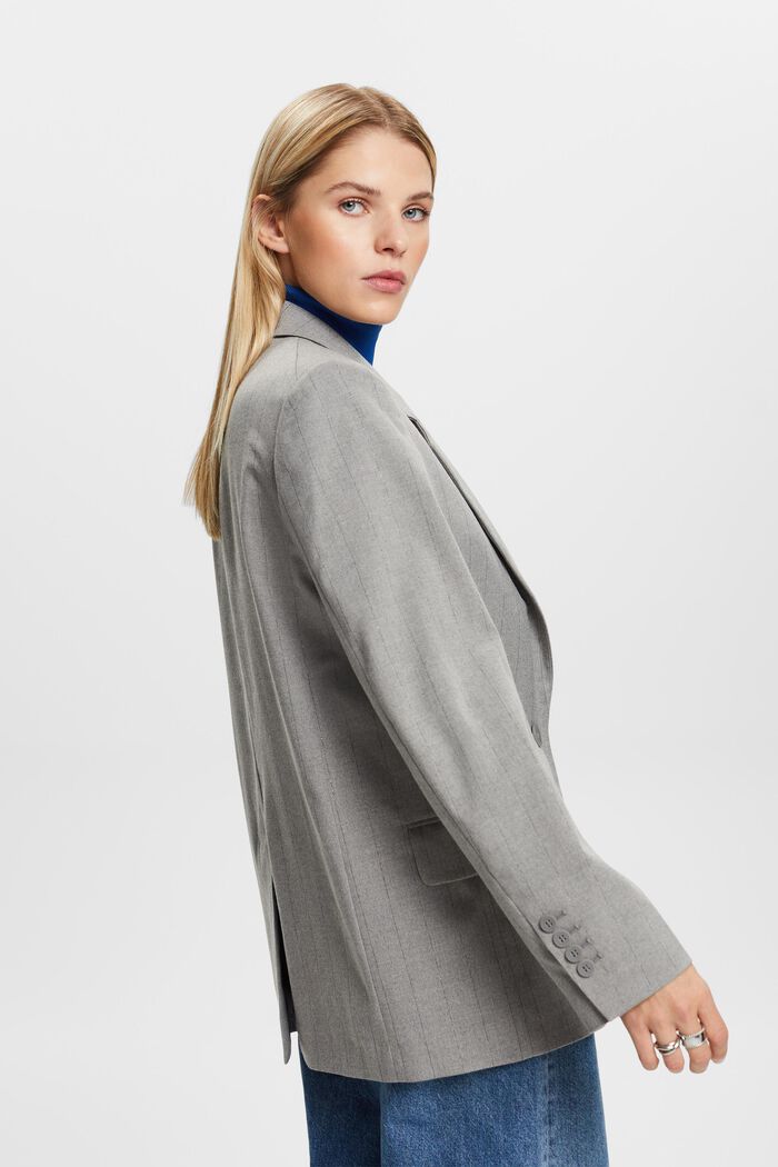 Nadelstreifen-Blazer aus Flanell im Oversize-Look