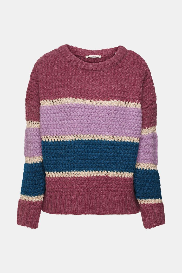 Grobstrickpullover aus Wollmix mit Glitzereffekt