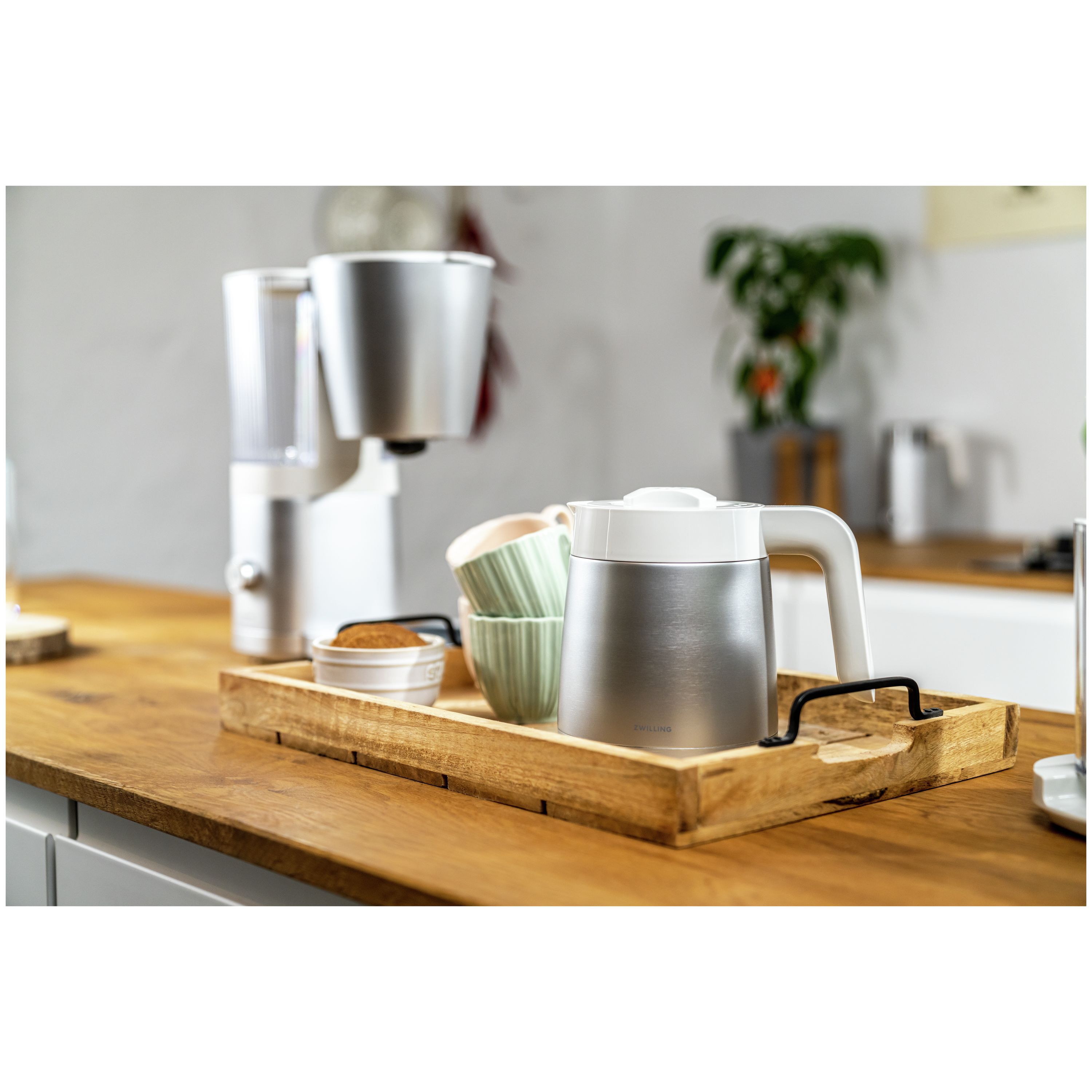 Filterkaffeemaschine, 1,25 l, Silber-Weiß