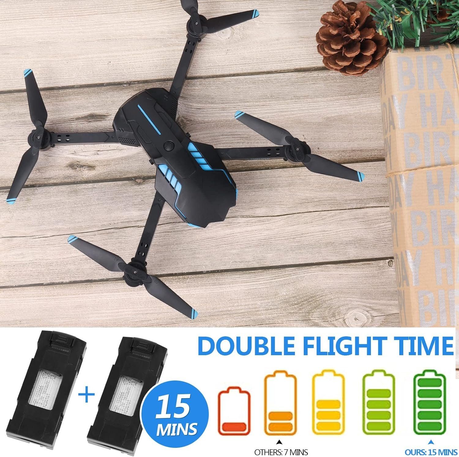 ZWOOS Drohne (720, 720P Kamera FPV Übertragung RC Quadrocopter mit 10 Minuten Flugzeit)