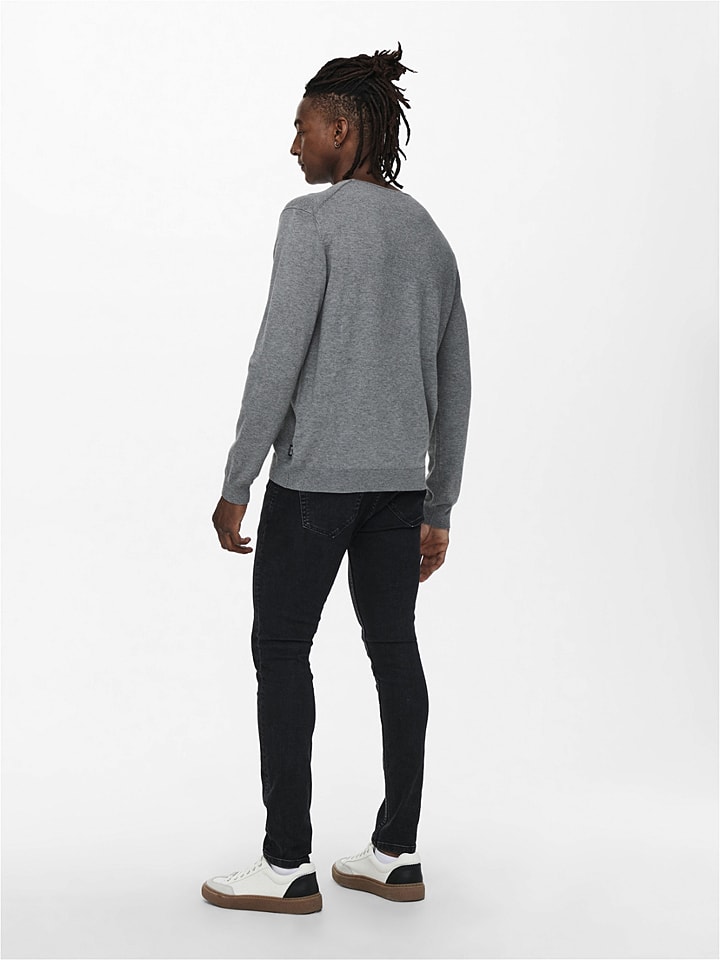 ONLY & SONS Pullover in Grau günstig kaufen