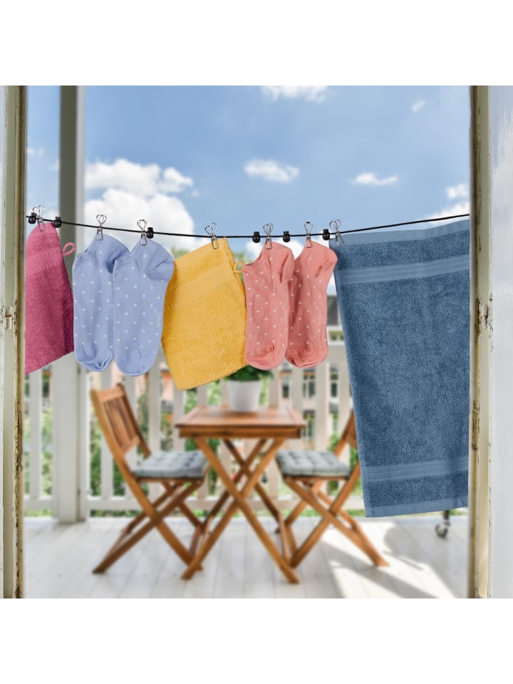 relaxdays Wäscheleine in Schwarz - (L)7,85 m günstig kaufen onesize