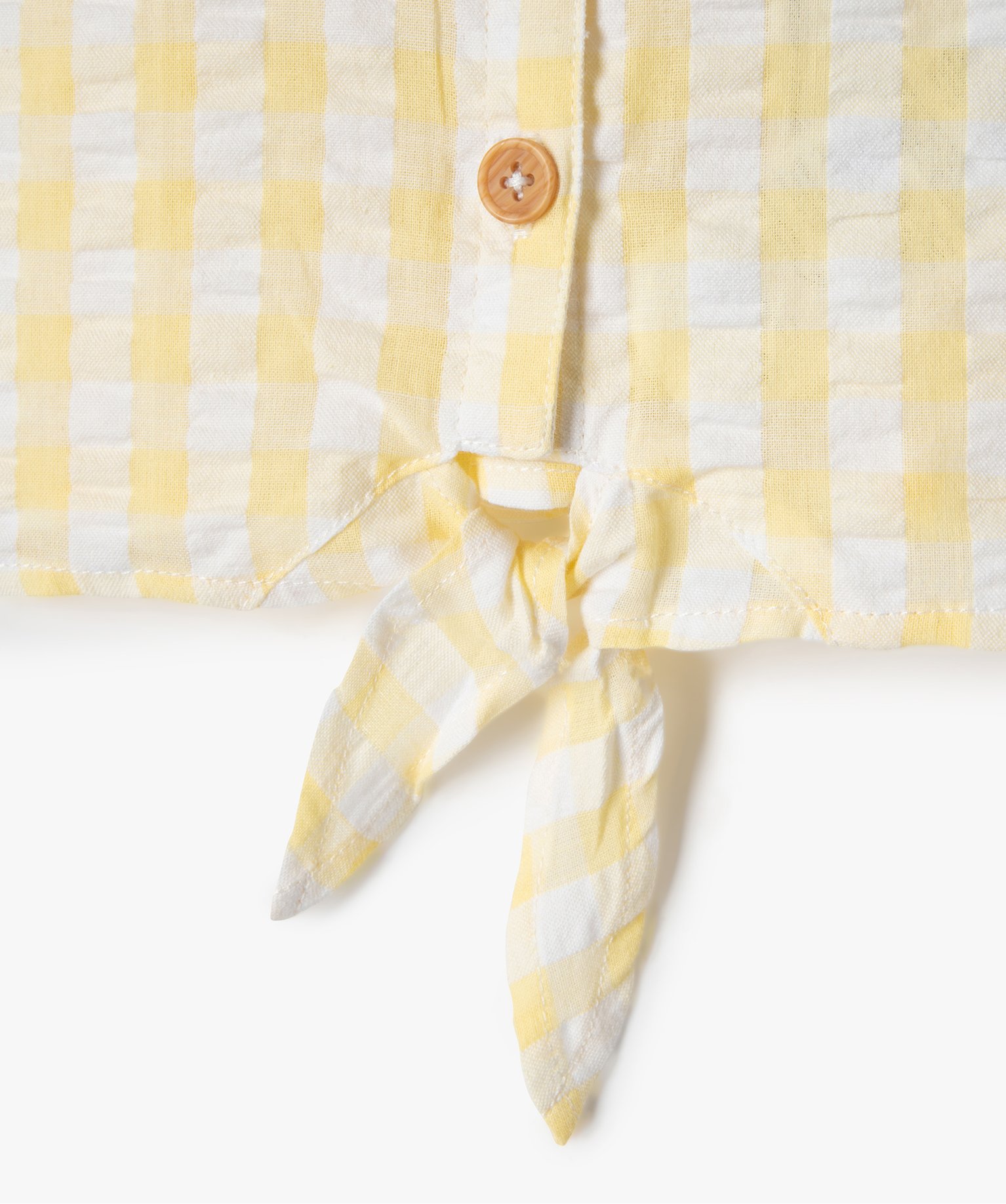 Blouse bébé fille rayée à manches volantées et pattes à nouer