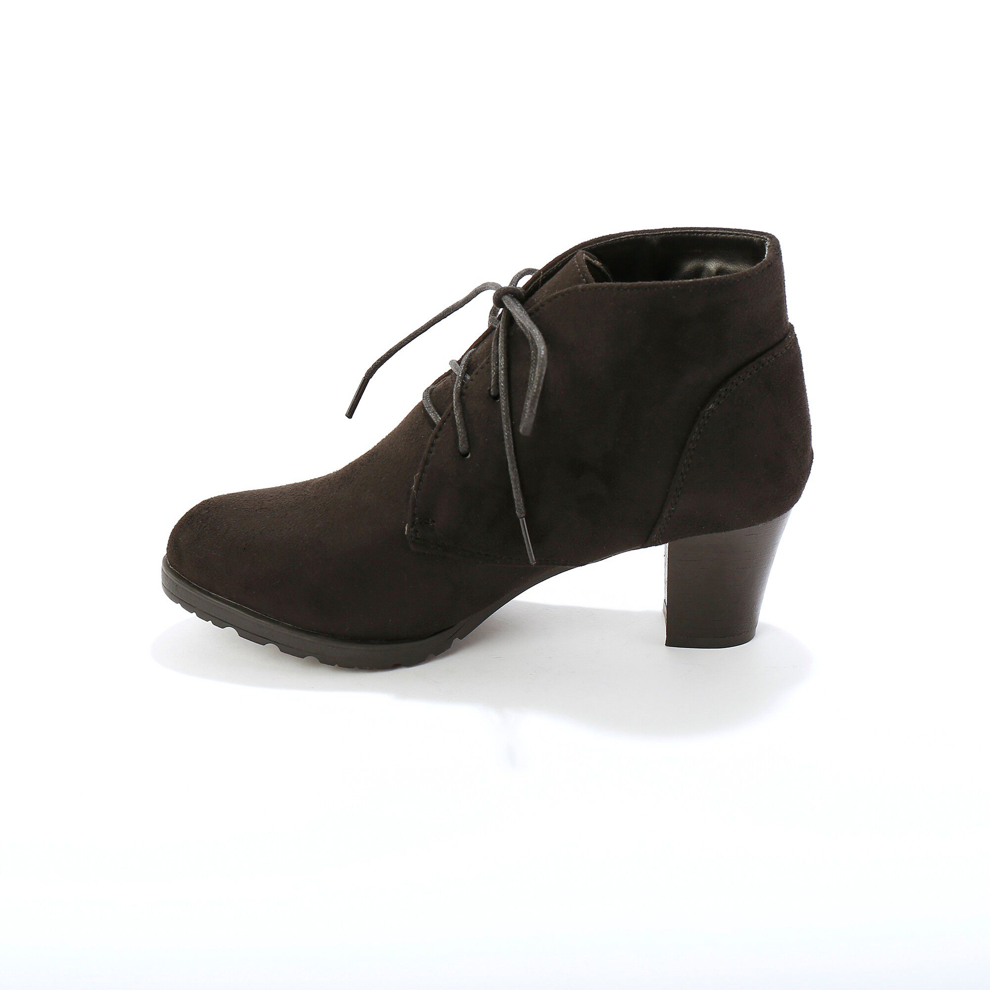 Low-boots à talon effet bois