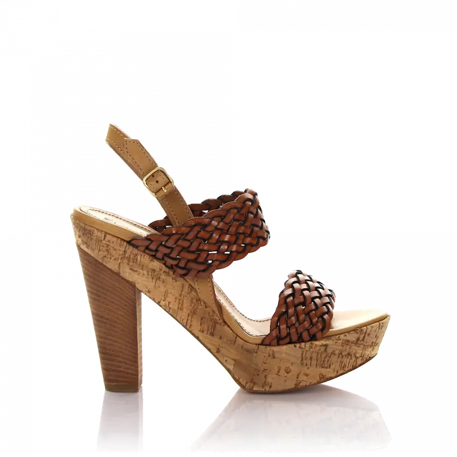 Rossano Bisconti - Plateausandalen Geflochten braun - beige