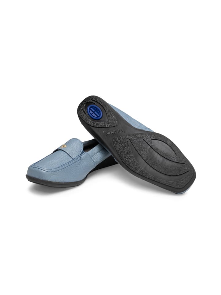 VITAFORM Hirschleder Mokassins in graublau günstig kaufen