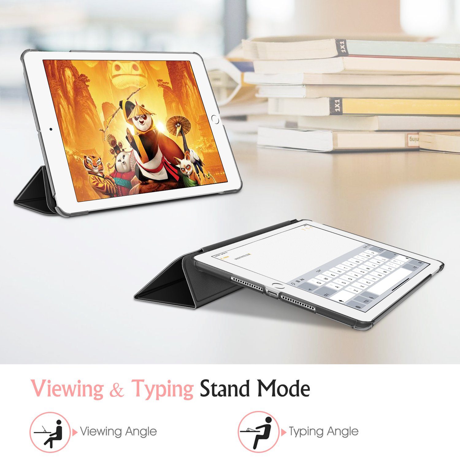 Fintie Tablet-Hülle für iPad 9.7 Zoll 2018/2017, mit transparenter Rückseite Abdeckung 9.7 Zoll, Ultradünn Cover mit Auto Schlaf/Wach für iPad 9.7 6. Gen/ 5. Gen