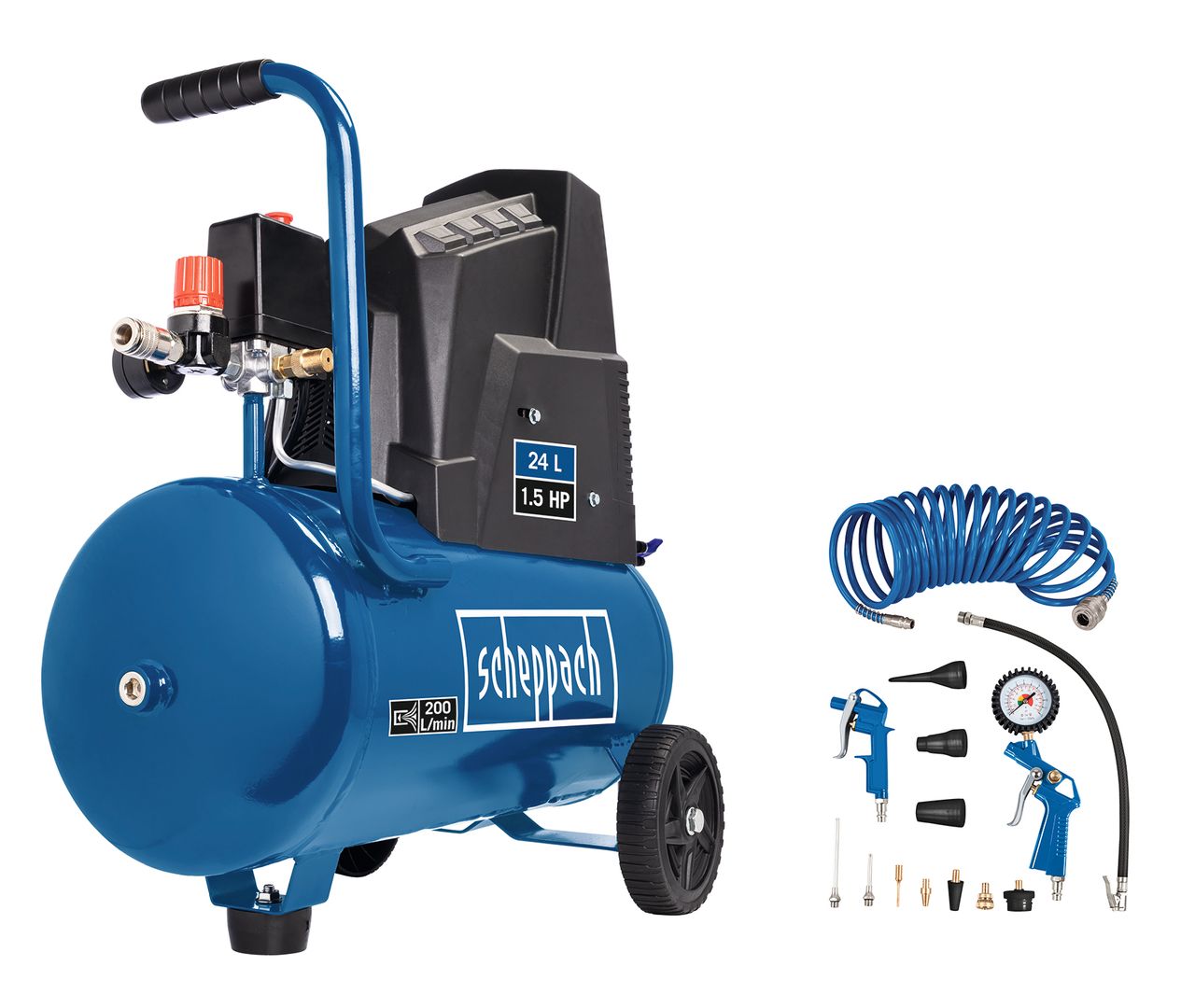 Scheppach 24 L Kompressor HC30o inklusive 14-teiligem Zubehör-Set