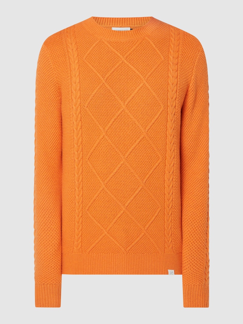 Pullover aus Woll-Baumwoll-Mix in orange