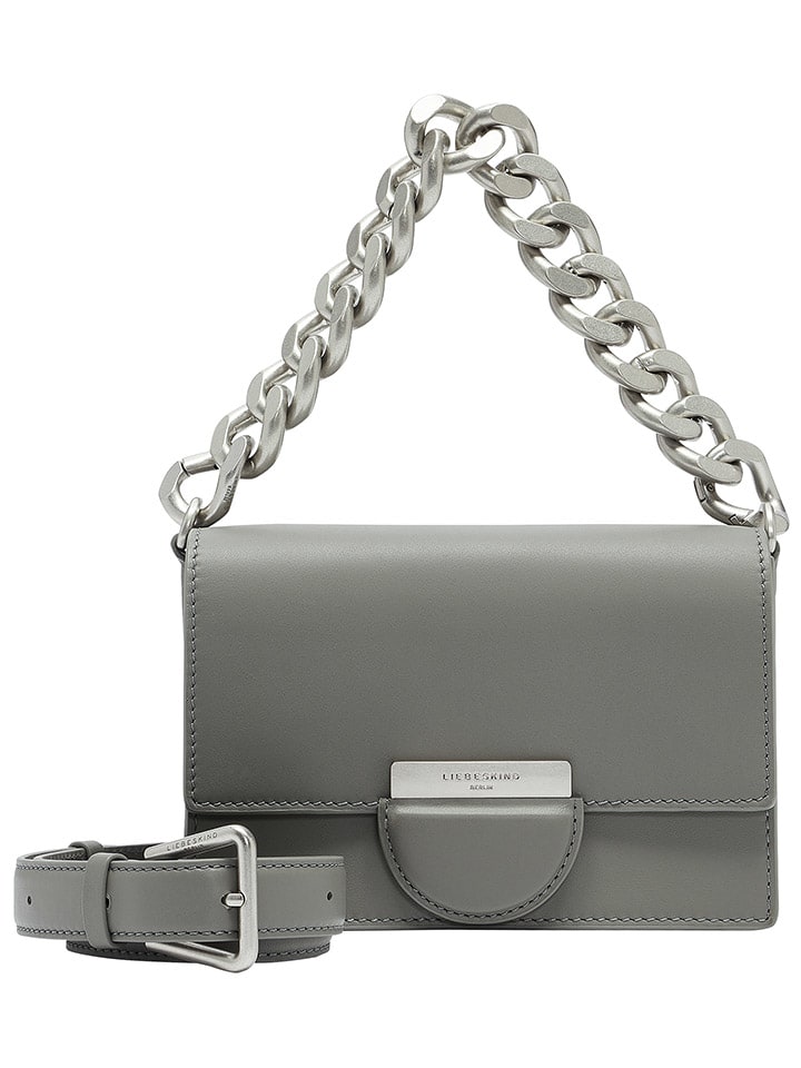 LIEBESKIND BERLIN Leder-Umhängetasche in Grau - (B)24,5 x (H)12,5 x (T)17 cm günstig kaufen onesize