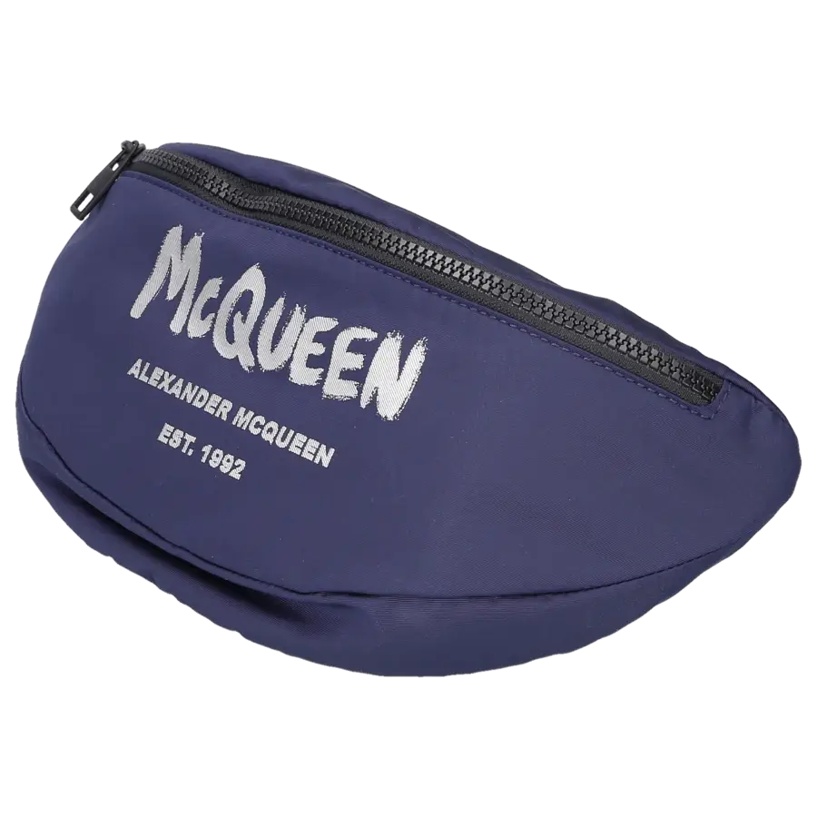 Alexander McQueen - Gürteltasche GRAFFITI Nylon - blau