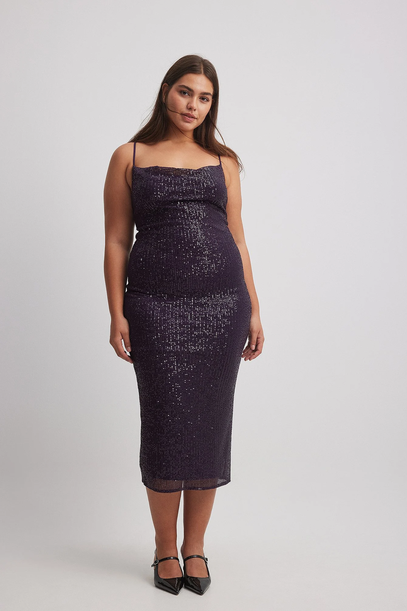 Midikleid mit Pailletten