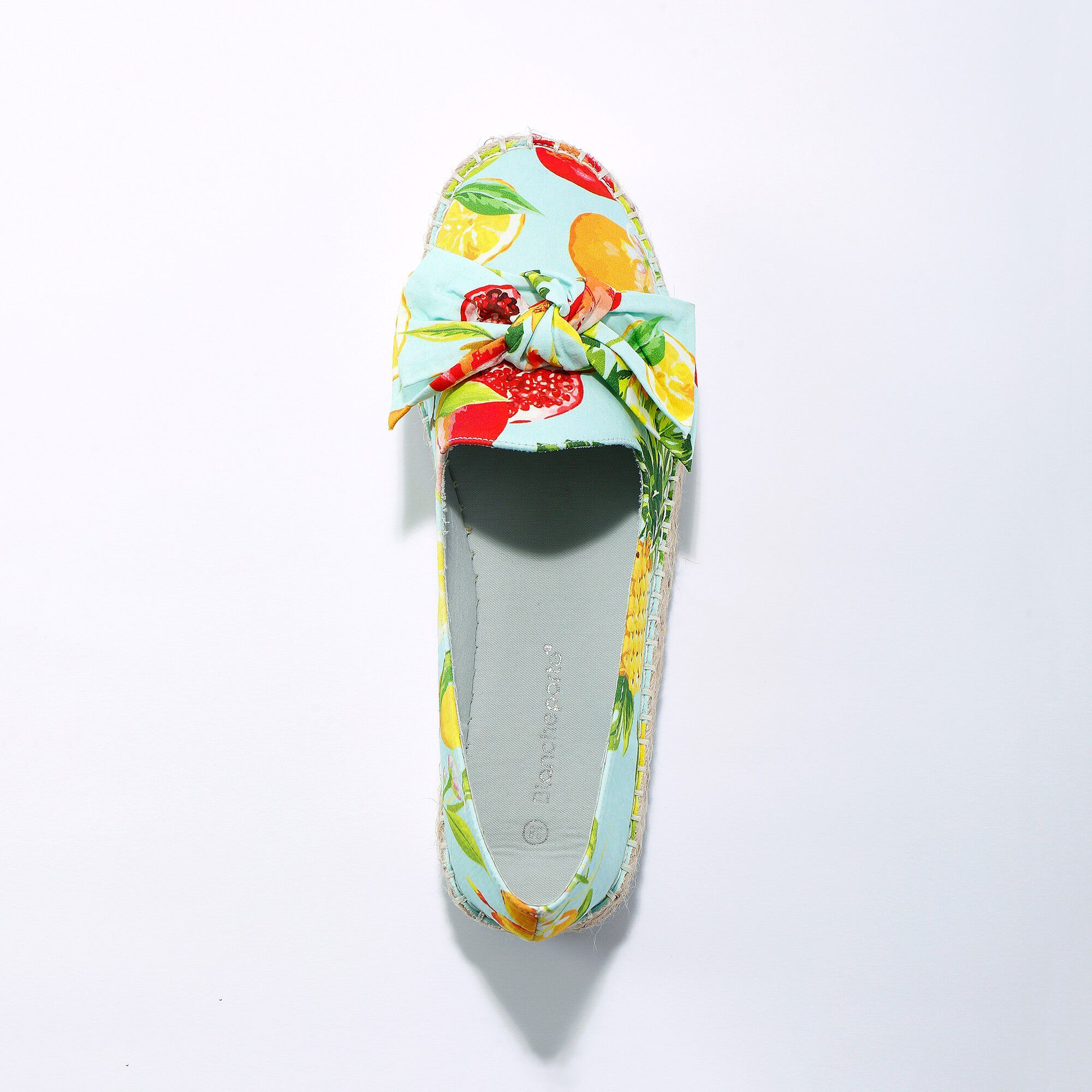 Mocassins espadrilles imprimées à noeud semelle corde crantée