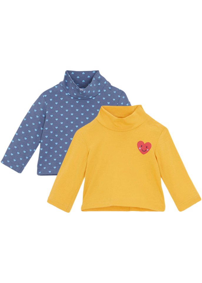 Baby Rollkragenshirt aus Bio-Baumwolle (2er Pack)