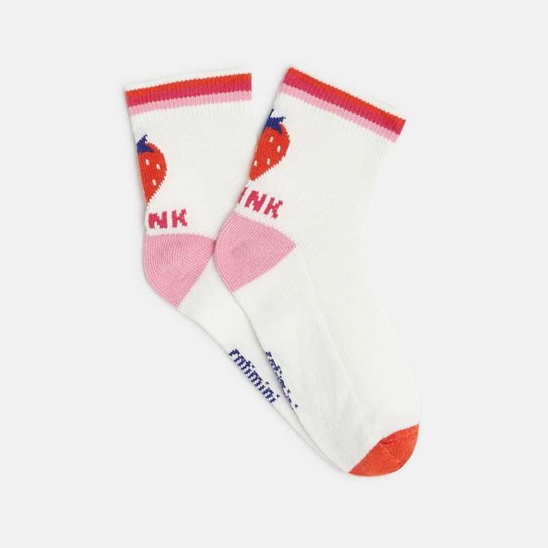 Chaussettes fille écrues à fraises beige Catimini