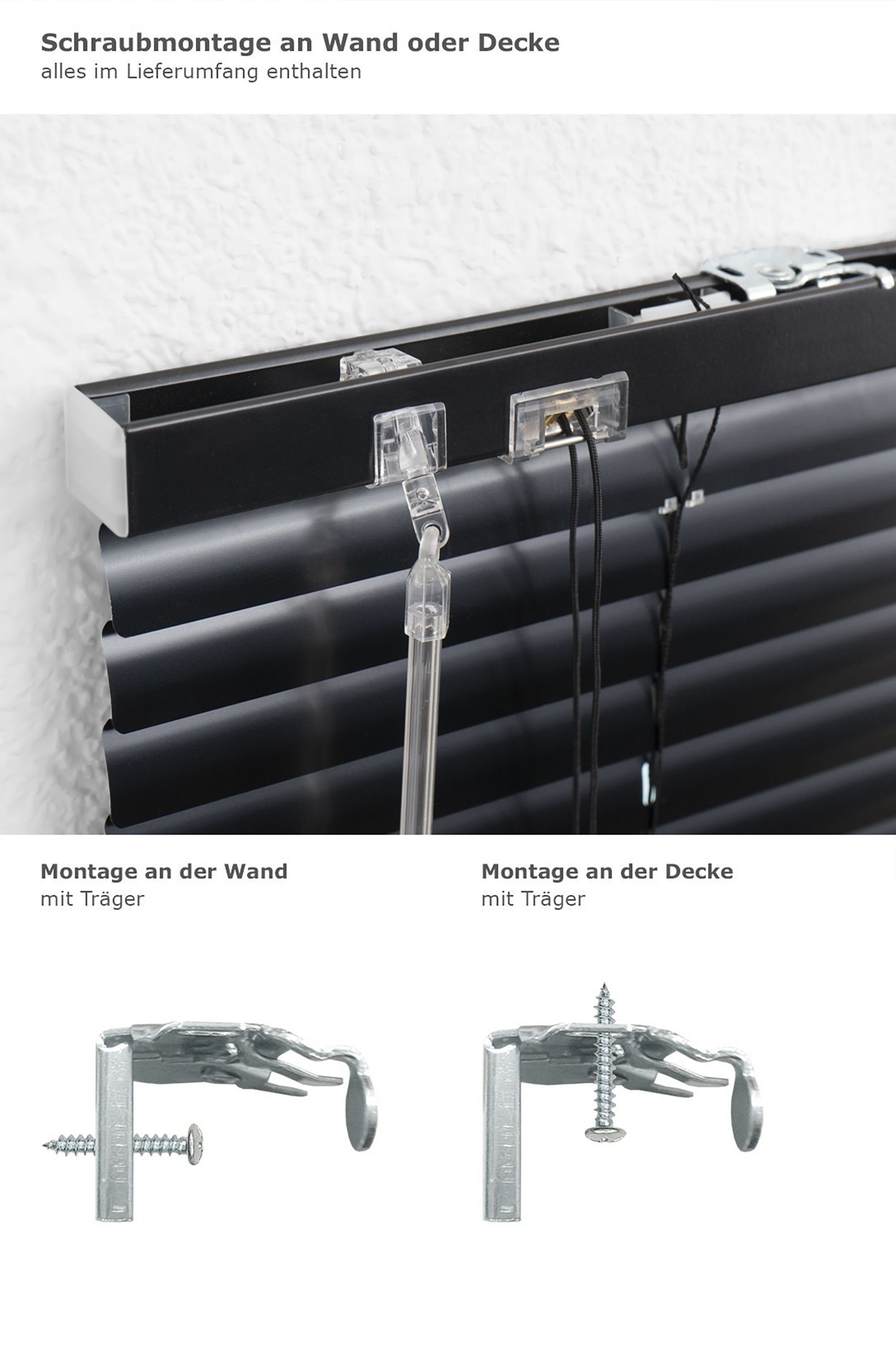 Jalousie Alu 25mm Schwarz, LYSEL®, HxB 175x40cm