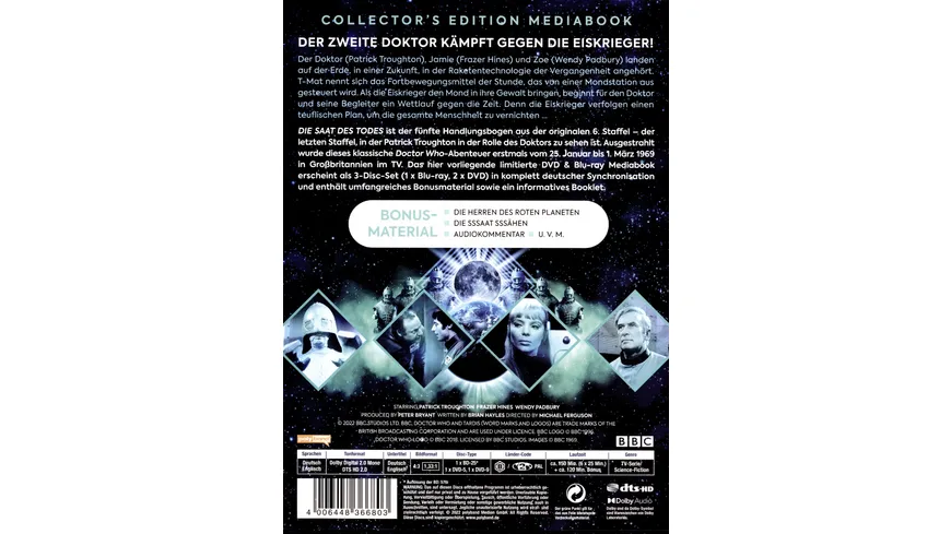 Doctor Who: Der Zweite Doktor - Die Saat des Todes (Mediabook Edition, DVD & Blu-ray Combo) (+ Bonus-DVD) LTD.