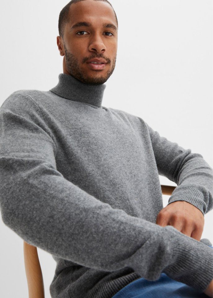 Premium Wollpullover mit Good Cashmere Standard®-Anteil, Rollkragen