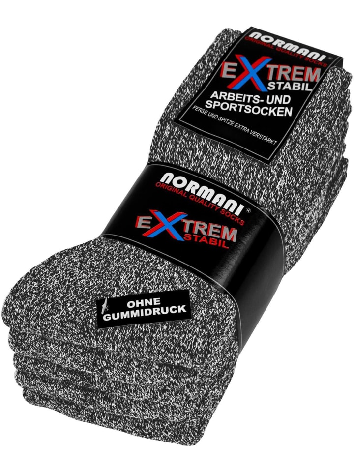 normani 5 Paar Arbeits- und Sportsocken Extrem in Grau meliert günstig kaufen
