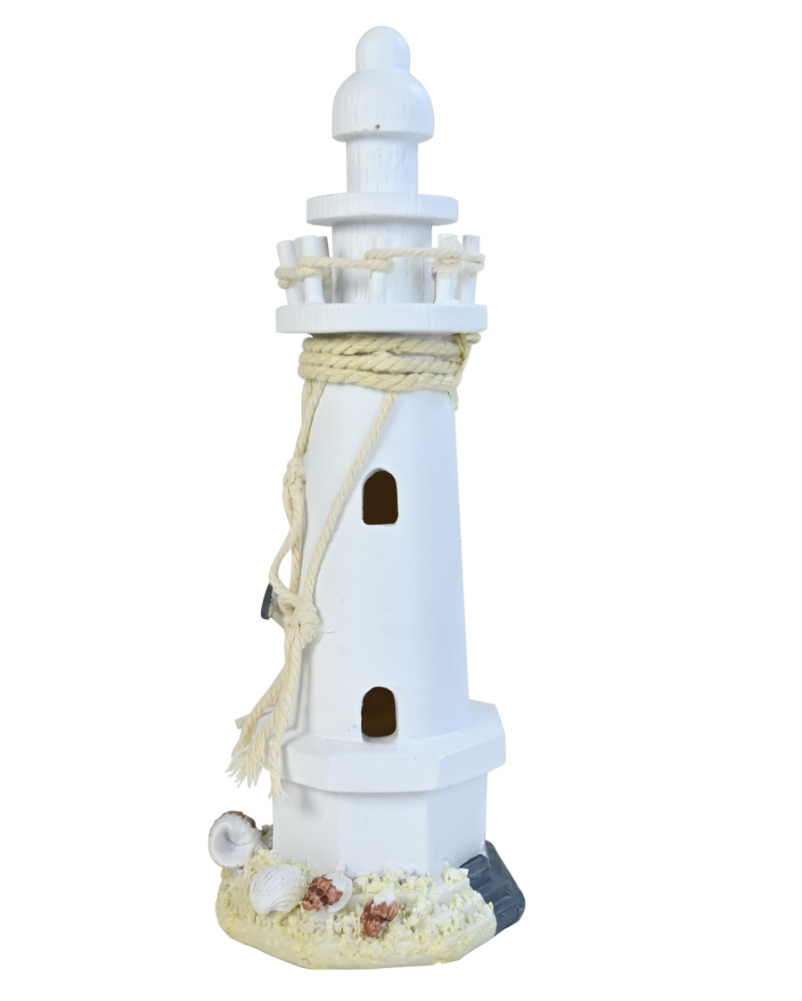 Deko-Leuchtturm mit Muscheln