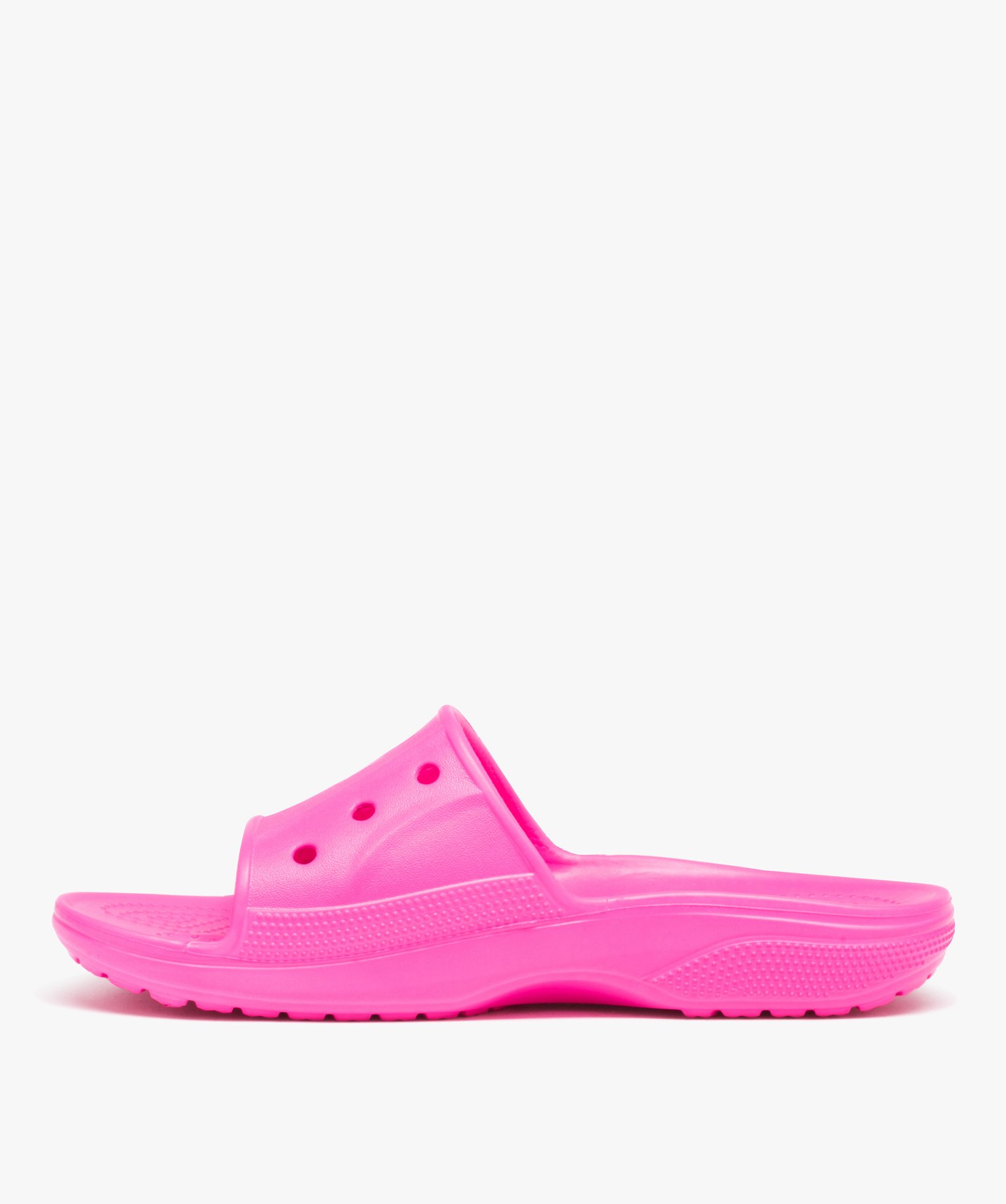 Claquettes femme unies à bride large perforée - Crocs rose | GEMO