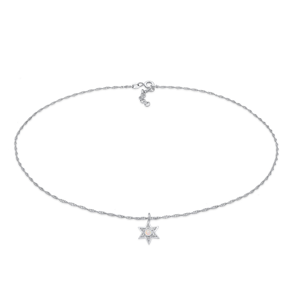 Elli Elli Collier Femmes choker pendentif étoile Astro avec opale en argent sterling 9 collier