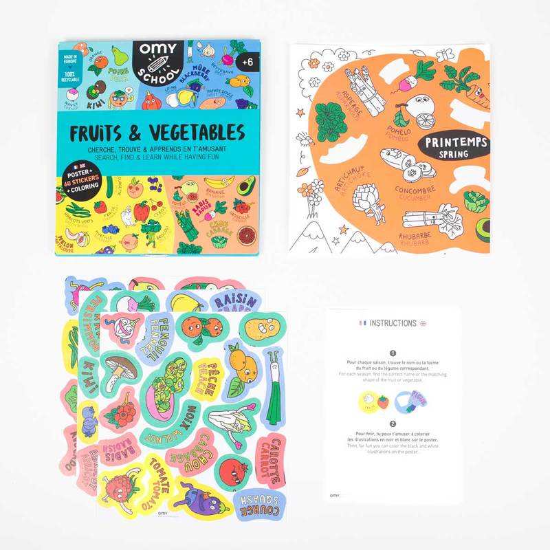 Coffret Fruits & Vegetables j'apprends en m'amusant - OMY