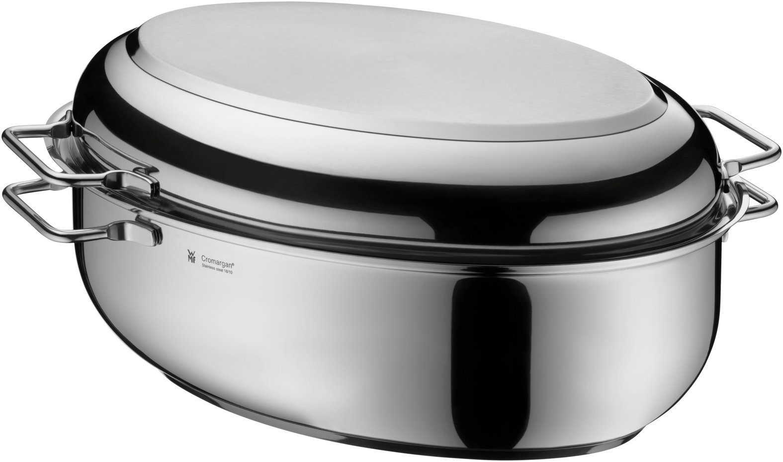 WMF Bräter, Cromargan® Edelstahl rostfrei 18/10 (1-tlg., Bräter oval, Induktionsdeckel, Bräter-Einsatz, Bratenthermomter)
