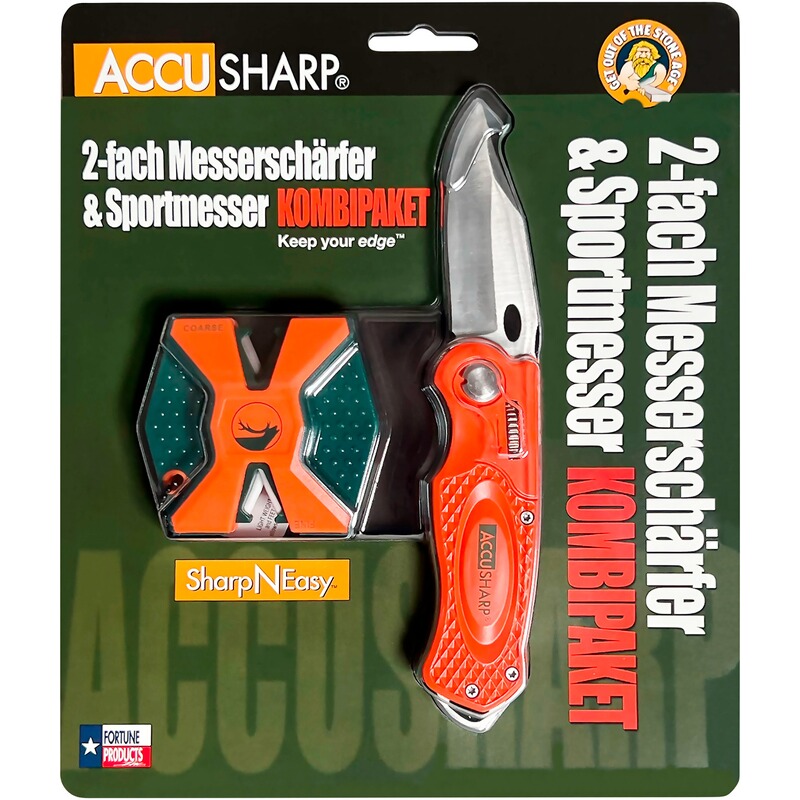 Accusharp Messerschärfer SharpNEasy 2 Step + Sportmesser &ndash; Frankonia Edition