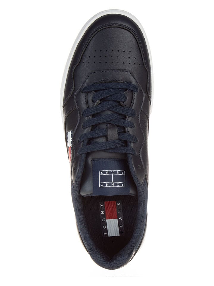 Tommy Hilfiger Shoes Leder-Sneakers in Schwarz günstig kaufen