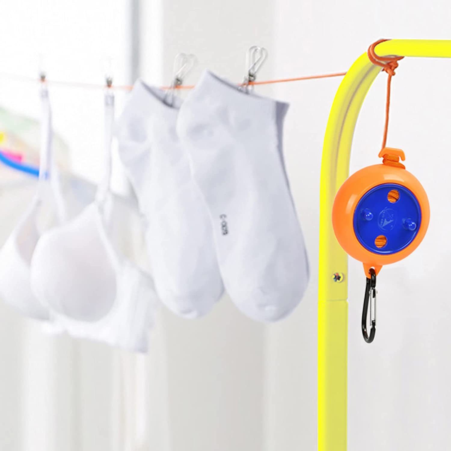 Blusmart Wand-Wäscheleine 8m Wäscheleine Camping Tragbare Wäscheständer, für Badezimmer, Waschküche, Garten oder Reise