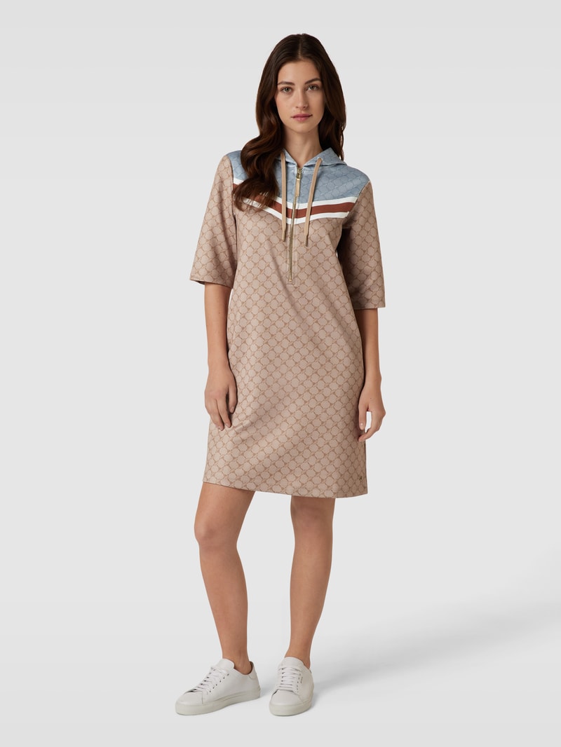 Sweatkleid mit Reißverschluss in camel